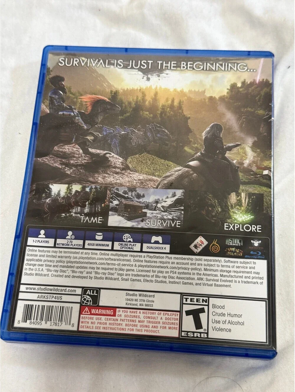 Studio Wildcard Ark Survival Evolved Sony PlayStation 4 PS4 Video Game